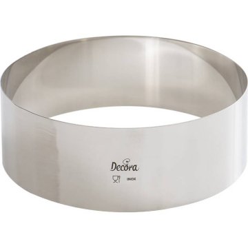 Decora Okvir za torto iz nerjavečega jekla okrogel 20x6cm -