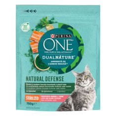 Purina ONE DualNature® Sterilized suha hrana za odrasle mačke, z lososom, 8x750g