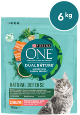 Purina ONE DualNature® Sterilized suha hrana za odrasle mačke, z lososom, 8x750g
