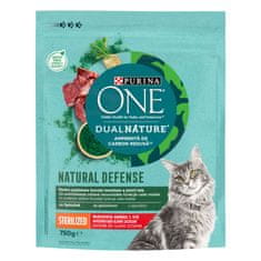 Purina ONE DualNature® Sterilized suha hrana za odrasle mačke, z govedino, 8x750g