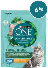 Purina ONE DualNature® Adult suha hrana za odrasle mačke, s piščancem, 8x750g