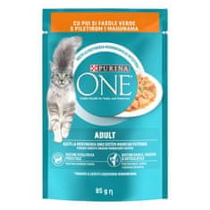 Purina ONE ADULT mokra hrana za odrasle mačke, mini fileti s piščancem in stročjim fižolom, 26x85g