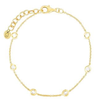 Liu.Jo Nežna pozlačena zapestnica s cirkoni Essential LJ2467