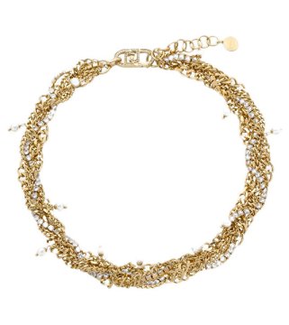 Liu.Jo Večplastna ogrlica s kristali in biseri LJ3074