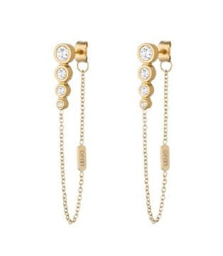 Liu.Jo Očarljivi pozlačeni uhani z verižicami LJ2995