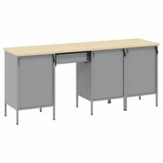 Vidaxl Delovna omara s predalom 4 pcs Črna 200 x 55 x 85 cm