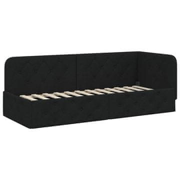 Vidaxl Kotna postelja Črna 80 x 200 cm blago