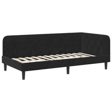Vidaxl Kotna postelja Črna 90 x 200 cm Žamet