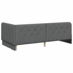 Vidaxl Kotna postelja Temno siva 90 x 190 cm blago