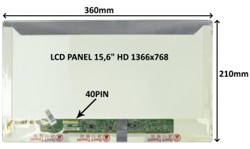 Sil LCD PANEL 15,6" HD 1366x768 40PIN GLASS / SIDESHREW