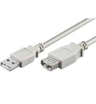 PremiumCord USB 2.0 podaljšek, A-A, 20 cm, siv