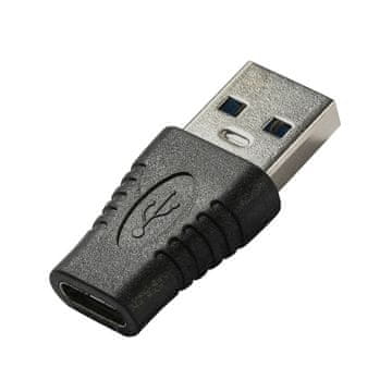PremiumCord Adapter USB 3.0 A moški - USB-C ženski, črno pobarvan adapter