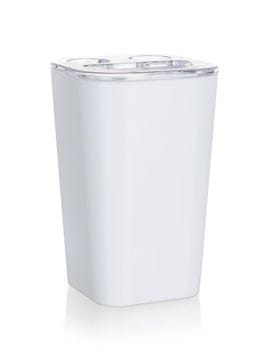 BRILANZ Skodelica za zobne ščetke 7,3x7,3x11cm plastika, BELA