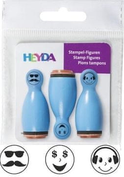 HEYDA Leseni žigi skittles smeški - modri 3 kosi