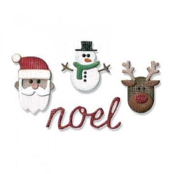 Sizzix Thinlits kovinske šablone za izsekovanje - Božič 4 kosi + žepek za odtiskovanje