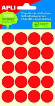 Apli Samolepilne etikete O 19 mm - rdeče