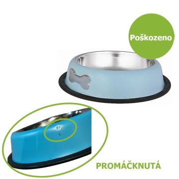 Stabilna skleda iz nerjavečega jekla z oznako kosti svetlo modra 0,78 l - vdolbinasta - SAVE 50%