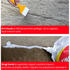 Smania Tesnilna masa za beton FlexBond (250 ml) | Popravilo razpok v betonu | Vodoodporna masa za beton | Tesnilo za zunanje površine