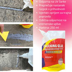 Smania Tesnilna masa za beton FlexBond (250 ml) | Popravilo razpok v betonu | Vodoodporna masa za beton | Tesnilo za zunanje površine