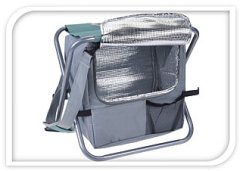 RedCliffs Zložljiv tabure za kampiranje s hladilno torbo modro-siva KO-FD8300430blue