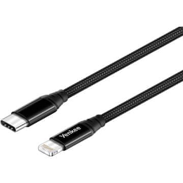 Yenkee YCU 631 MFi BK USB C/svetloba 1m
