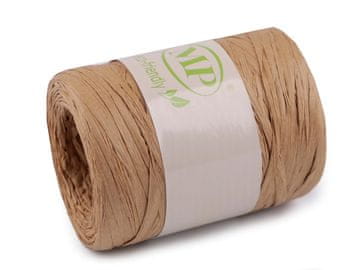 Naravna rafija iz likre, za pletenje vrečk, širine 5-8 mm - (00) bež kamelja