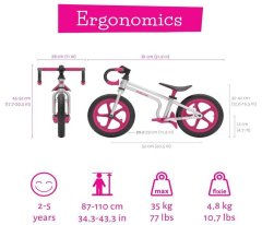 Chillafish Fixie Pink odrážedlo paket 1 kos