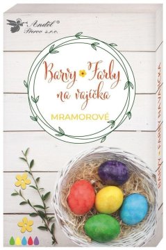 Barve za jajca, gelski marmor, 5 kosov, rokavice