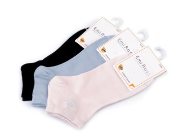 EMI Ženske bombažne nogavice Ross - (35-38) mešanica naključnih barv z nasmeškom (3 pari)