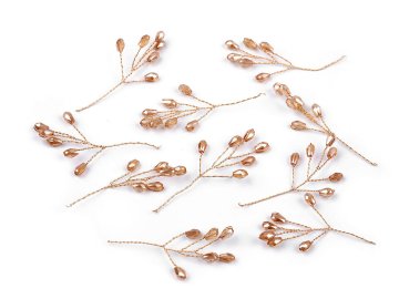 Žična veja z rezanimi kroglicami, ročno izdelana - colorado topaz zlato (10 kosov)