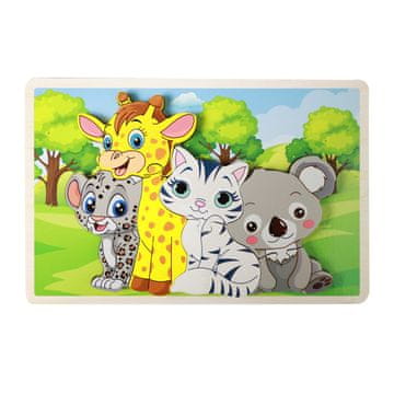 Lesena sestavljanka živali 8 kosov