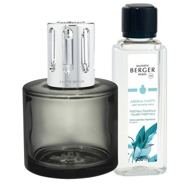 Maison Berger Paris Darilni komplet katalitična svetilka Aroma Happy grey + polnilo Aquatic Freshness 250 ml