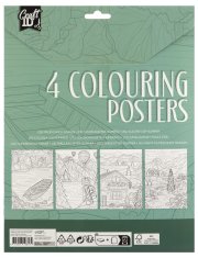 Pobarvanka 4 slike + 10 barvic A4