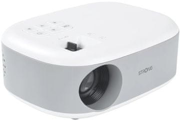 Projektor STRONG N1/ LCD/ HD (1280x720)/ 120 ANSI lm/ USB 2.0/ HDMI/ microSD/ Repro/ bela/siva