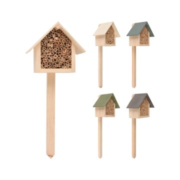 Hotel za žuželke 11,5x10x6,5cm, s palico 29cm, lesen