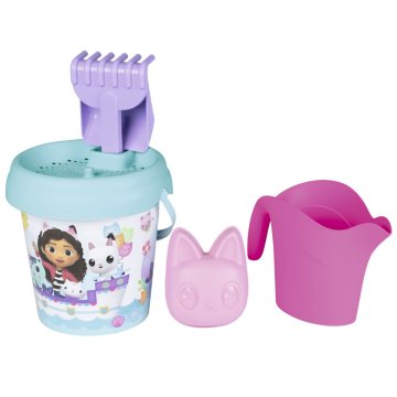 Smoby Gabby´s Dollhouse vedro s čajnikom in dodatki, srednje veliko