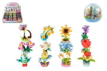 Teddies Plastični mini cvetovi 6 cm mešanica vrst v krogli