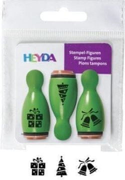 HEYDA Leseni keglji z žigom - božič