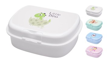 Škatla za prigrizke 18x13x6cm z zapiranjem s sponko. s plastičnim potiskom