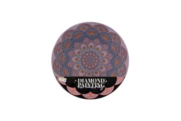 SMT Creatoys Diamantna slika mandala - cvet vijolične barve premera 30 cm z dodatki v foliji