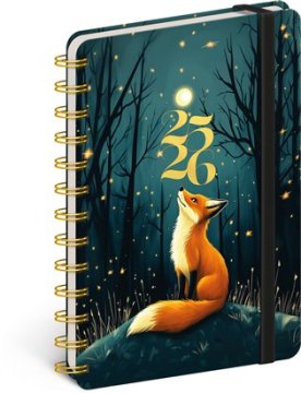 Spiralni 18-mesečni dnevnik 2025/2026 Petito - Lisica, 13 x 18 cm