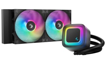 DEEPCOOL vodni hladilnik LE240 V2 / 2x120 PWM ARGB ventilator / zaslon / črna