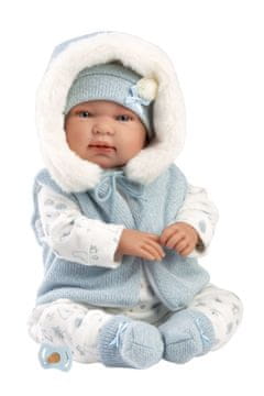 Llorens 84485 NEW BORN - realistična lutka dojenčka z zvoki in mehkim tekstilnim telesom - 44 cm