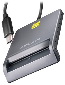 AXAGON Kontaktni čitalnik pametnih kartic USB-C (eCitizen) / Pametna kartica / CRE-SM3TC / USB type-C / 1,2 m