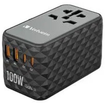 Verbatim GaN III adapter 2xUSB-C 100W/2xUSB-A 3.0