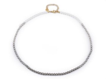 Barvna kombinacija biserne ogrlice - siva biserna biserna biserna biserna