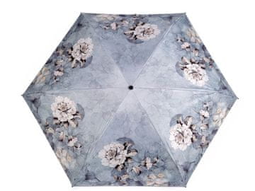 Ženski mini zložljivi dežnik cvetje - modri golob