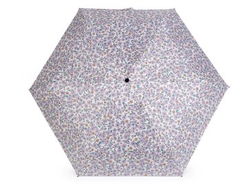 Ženski mini zložljivi dežnik rože - smetana svetlo vijolična