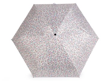 Ženski mini zložljivi dežnik rože - smetana svetlo roza svetlo