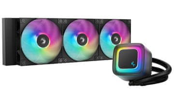 Vodni hladilnik DEEPCOOL LE360 V2 / 3x120 PWM ARGB ventilator / zaslon / črna